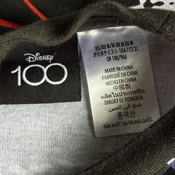 Disney Shirt Mens Medium Black Disneyland Resort Castle Fireworks Disney100 Tee - Picture 6 of 11